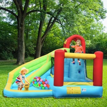 Costway Canada Château gonflable 6-en-1 avec mur d'escalade et panier de basket sans chez Costway Canada