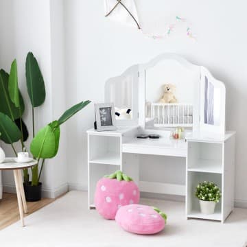 Costway Canada Coiffeuse pour enfants avec miroir détachable 2 en 1 chez Costway Canada