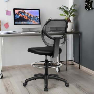 Costway Canada Adjustable Height Mid Back Mesh Drafting Office Chair chez Costway Canada