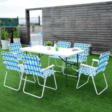 Costway Canada Lot de 6 chaises de plage pliables avec sangles chez Costway Canada