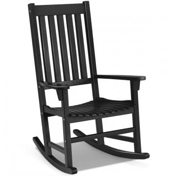 Costway Canada Chaise à bascule en bois à dossier haut pour intérieur/extérieur chez Costway Canada