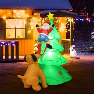 Costway Canada Décoration de Noël gonflable extérieur 6,5 pieds avec lumières LED chez Costway Canada
