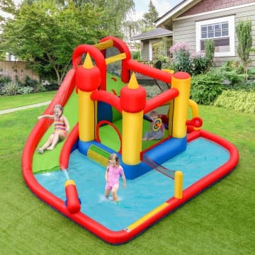 Costway Canada Château gonflable avec toboggan aquatique et soufflerie 740 W chez Costway Canada