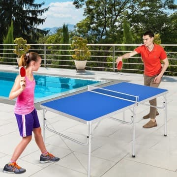 Costway Canada Table de ping-pong pliable et portable de 60 pouces avec accessoires chez Costway Canada