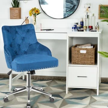 Costway Canada Chaise de bureau pivotante capitonnée avec garniture à clous chez Costway Canada