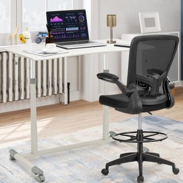 Costway Canada Height Adjustable Computer Desk Sit to Stand Rolling Notebook Table chez Costway Canada