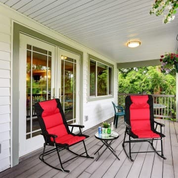 Costway Canada Ensemble de 3 pièces pour patio : chaises berçantes pliantes et table chez Costway Canada