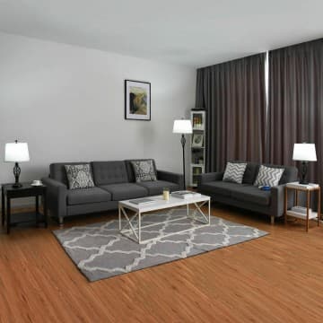Costway Canada Ensemble de 3 lampes (2 lampes de table, 1 lampadaire) avec abat-jours chez Costway Canada