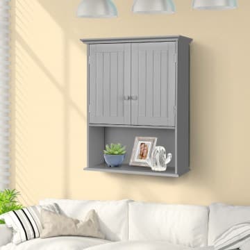 Costway Canada Armoire de rangement murale pour salle de bain, 2 portes avec étagère chez Costway Canada