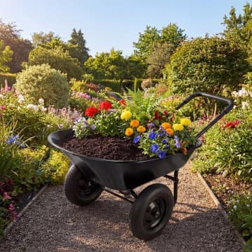 Costway Canada Brouette chariot de jardin robuste à 2 roues chez Costway Canada