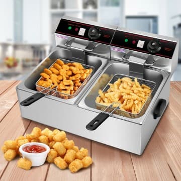 Costway Canada 3400W Dual Tank Electric Countertop Deep Fryer chez Costway Canada