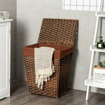 Costway Canada Foldable Handwoven Laundry Basket with Removable Liner chez Costway Canada