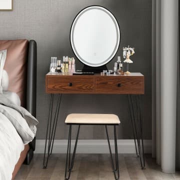 Costway Canada Coiffeuse de maquillage industrielle avec 3 modes d'éclairage chez Costway Canada