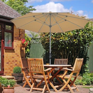 Costway Canada 9 Feet Patio Outdoor Market Umbrella with Aluminum Pole without Weight chez Costway Canada