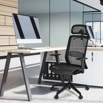 Costway Canada Chaise de bureau ergonomique à dossier haut en maille, réglable 46-57 cm chez Costway Canada