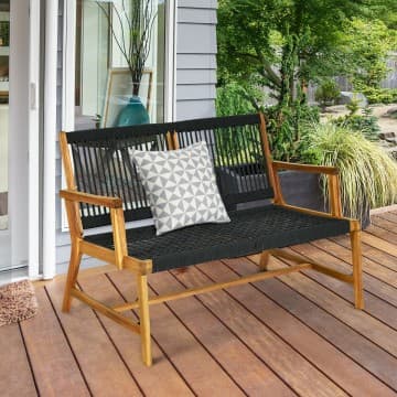 Costway Canada Banc de jardin 2 places en bois d'acacia pour balcon et patio chez Costway Canada
