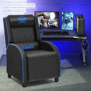 Costway Canada Massage Gaming Recliner Chair with Headrest and Adjustable Backrest for chez Costway Canada