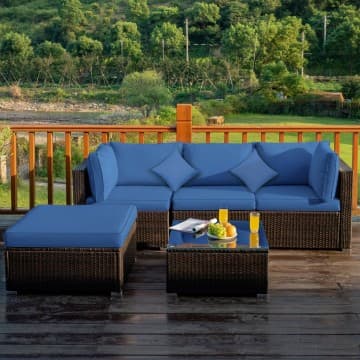 Costway Canada Ensemble de 5 meubles de patio en rotin pour l'extérieur chez Costway Canada