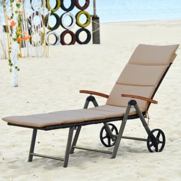 Costway Canada Chaise longue d'extérieur pliable avec cadre en aluminium chez Costway Canada