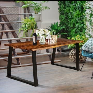 Costway Canada Table à manger rectangulaire en bois d'acacia chez Costway Canada