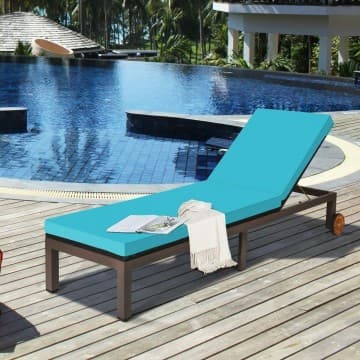 Costway Canada Outdoor Wicker Patio Chaise Lounge Recliner Chair with 5-Position chez Costway Canada
