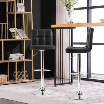 Costway Canada Armless PU Leather Bar Stool with Adjustable Height and Swivel Seat chez Costway Canada
