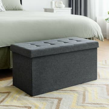 Costway Canada Pouf de rangement pliable 80 cm avec bac amovible chez Costway Canada