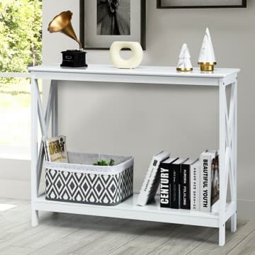 Costway Canada 2-Tier Console X-Design Sofa Side Accent Table chez Costway Canada
