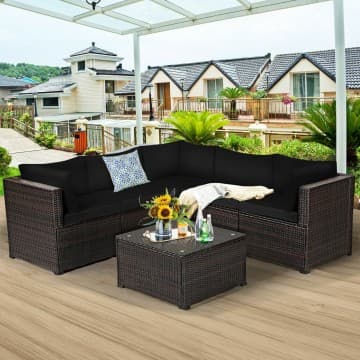 Costway Canada Ensemble de canapé sectionnel de patio en rotin de 6 pièces avec chez Costway Canada