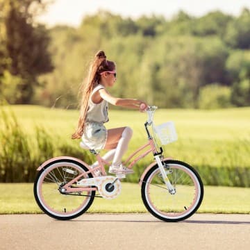 Costway Canada Vélo pour enfants 18 pouces réglable avec roues stabilisatrices (6-9 ans) chez Costway Canada