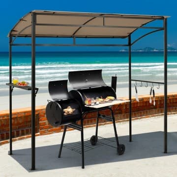 Costway Canada Gazebo de barbecue de 7 pieds avec étagère et crochets chez Costway Canada