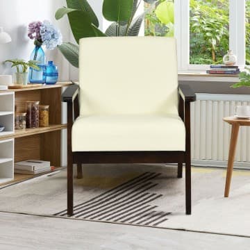 Costway Canada Fauteuil d'appoint rétro en tissu style milieu du siècle chez Costway Canada