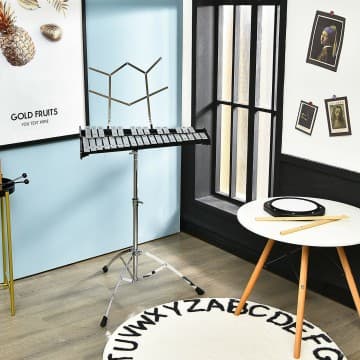 Costway Canada 32 Note Glockenspiel Xylophone Percussion Bell Kit with Adjustable Stand chez Costway Canada