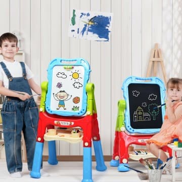Costway Canada Height Adjustable Kids Art Easel Magnetic Double-Sided Board chez Costway Canada