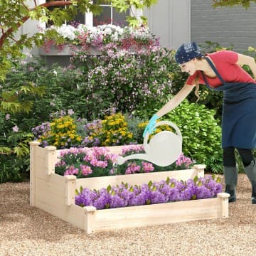 Costway Canada 3 Tier Elevated Wooden Vegetable Garden Bed chez Costway Canada