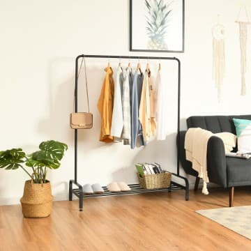 Costway Canada Portant à vêtements robuste avec barre supérieure et étagère de chez Costway Canada