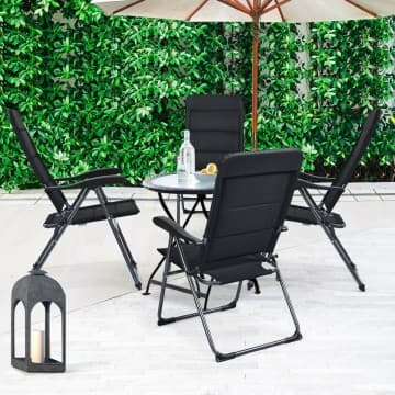 Costway Canada Set of 4 Patio Folding Chairs with Adjustable Backrests chez Costway Canada