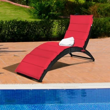 Costway Canada Foldable Patio Lounge Chair with Cushion for Backyard chez Costway Canada
