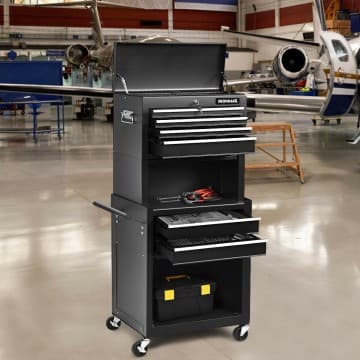 Costway Canada Coffre à outils à 6 tiroirs avec armoire de rehaussement chez Costway Canada