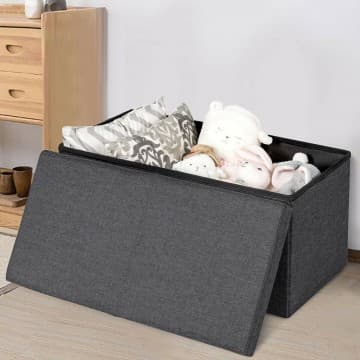 Costway Canada Ottomane de rangement pliable de 30 pouces avec dessus relevable chez Costway Canada
