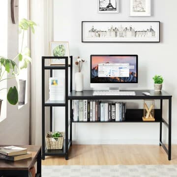 Costway Canada Bureau d'ordinateur de 59 pouces avec étagères de rangement à 4 niveaux chez Costway Canada