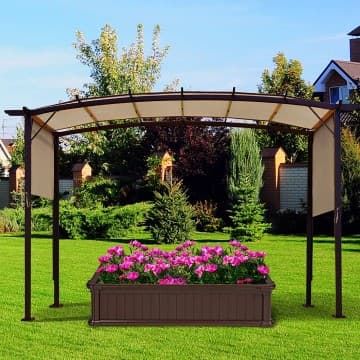 Costway Canada 6.7 x 17 Feet Pergola Structure Universal Replacement Canopy Cover chez Costway Canada