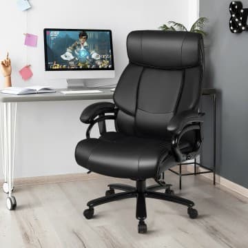 Costway Canada PU Leather Massage Office Chair with Thick Foam Cushion chez Costway Canada