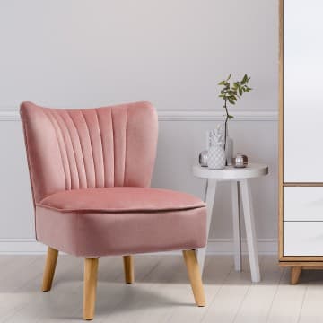 Costway Canada Chaise d'appoint moderne sans accoudoirs en velours avec pieds en bois chez Costway Canada