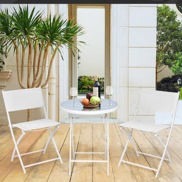 Costway Canada Ensemble bistro de patio pliant 3 pièces pour balcon ou espace extérieur chez Costway Canada