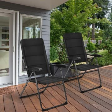 Costway Canada Ensemble de 2 chaises de patio pliantes avec dossiers réglables chez Costway Canada