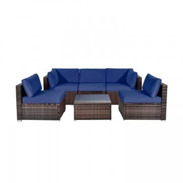 Costway Canada Ensemble de mobilier de patio en rotin 6 pièces avec coussins chez Costway Canada