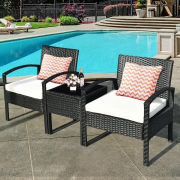 Costway Canada Ensemble de conversation d'extérieur 3 pièces en rotin pour patio avec chez Costway Canada