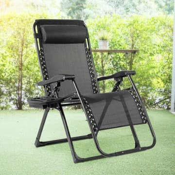 Costway Canada Chaise longue surdimensionnée robuste avec porte-gobelet pour l'extérieur chez Costway Canada