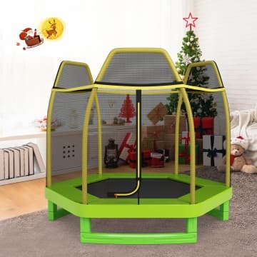 Costway Canada 7 Feet Kids Recreational Bounce Jumper Trampoline with Enclosure chez Costway Canada